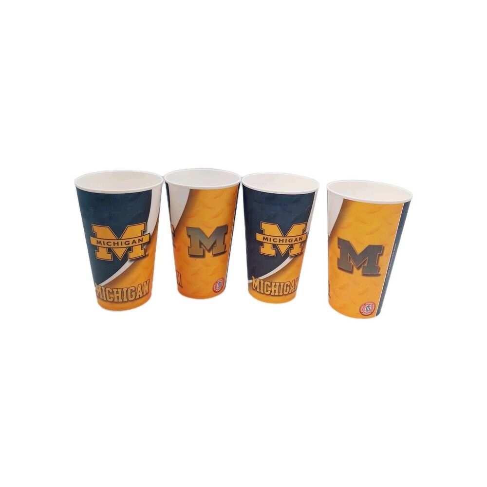 MICHIGAN WOLVERINES Football Hologram Cup Set Of 4 Capitol Cup